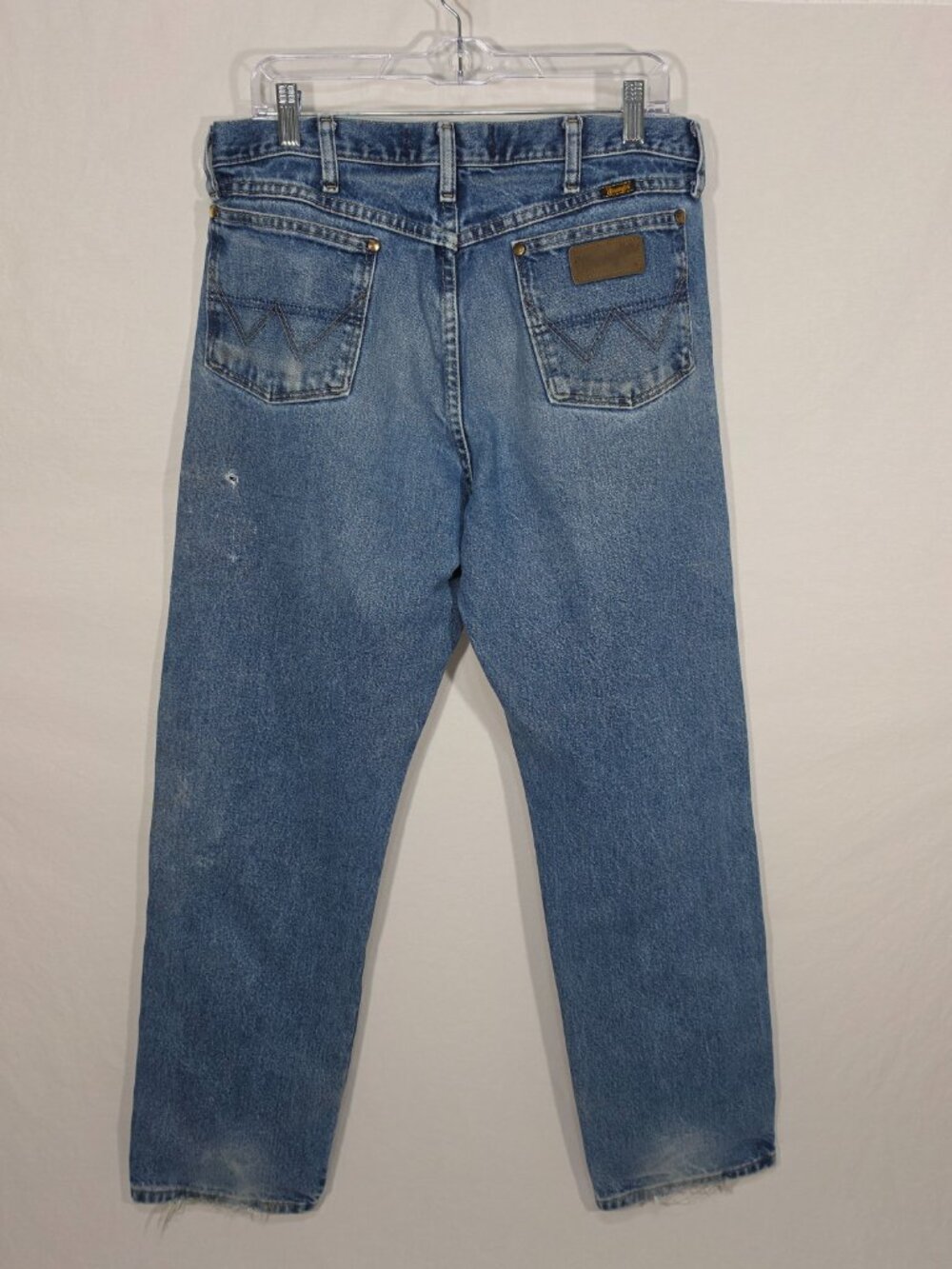 WRANGLER "George" GRUNGE Natural Fraying/Distressing TRASH Blue Jeans Men 34x34. - Picture 2 of 16